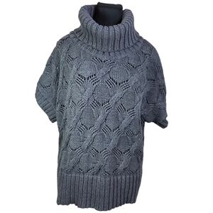 Olsen Europe Charcoal Cable Knit Turtleneck Sweater Size XL